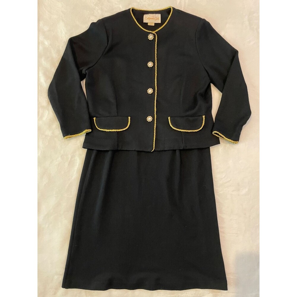 California Girl Vintage Skirt Suit Set and Sweater Top Size 16 Made USA